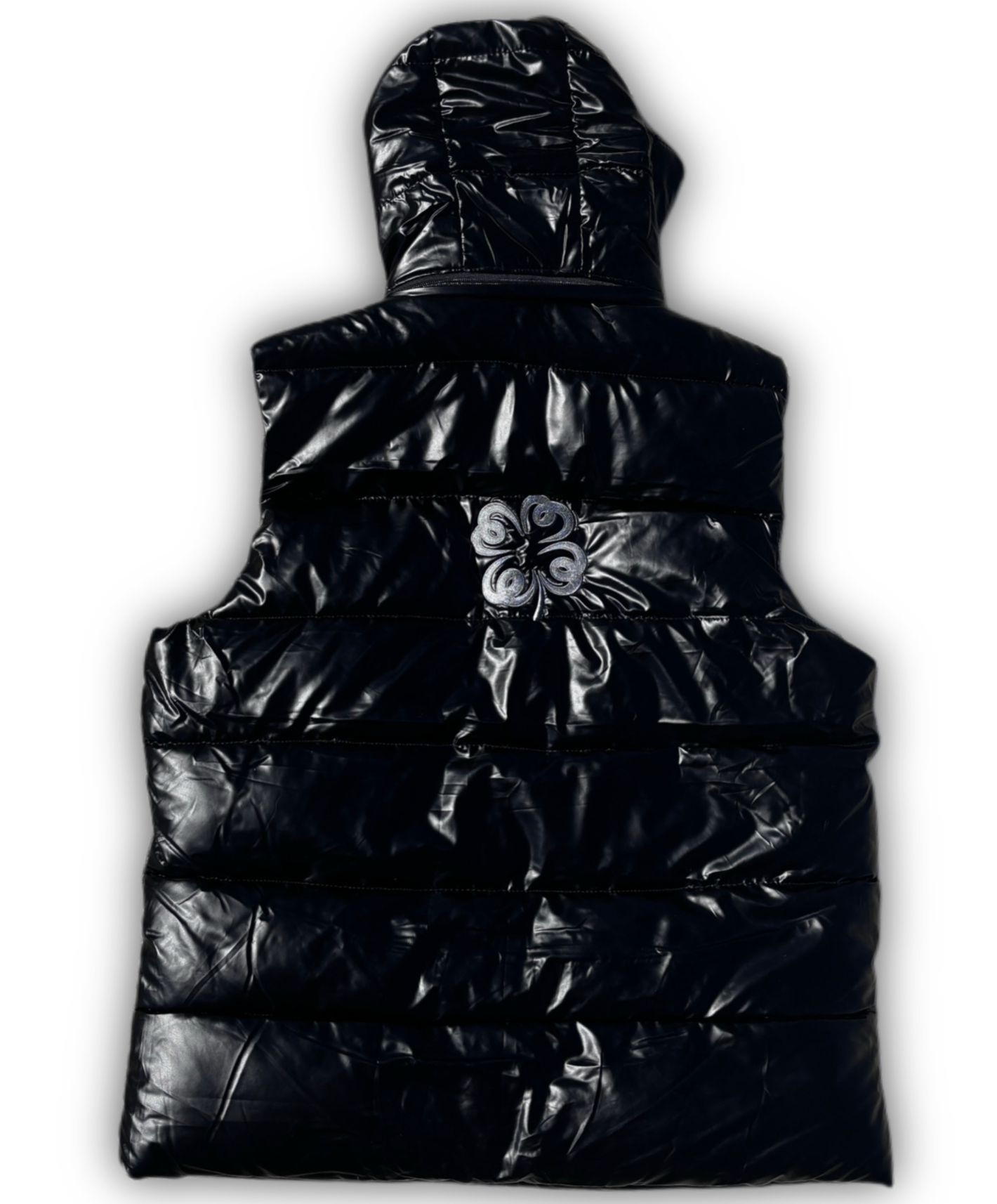 Black Shiny Puffer - Vest