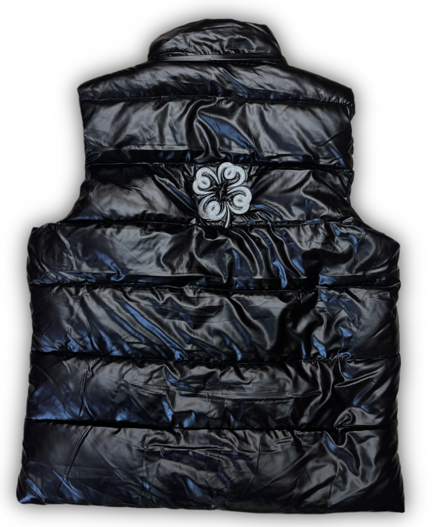 Black Shiny Puffer - Vest