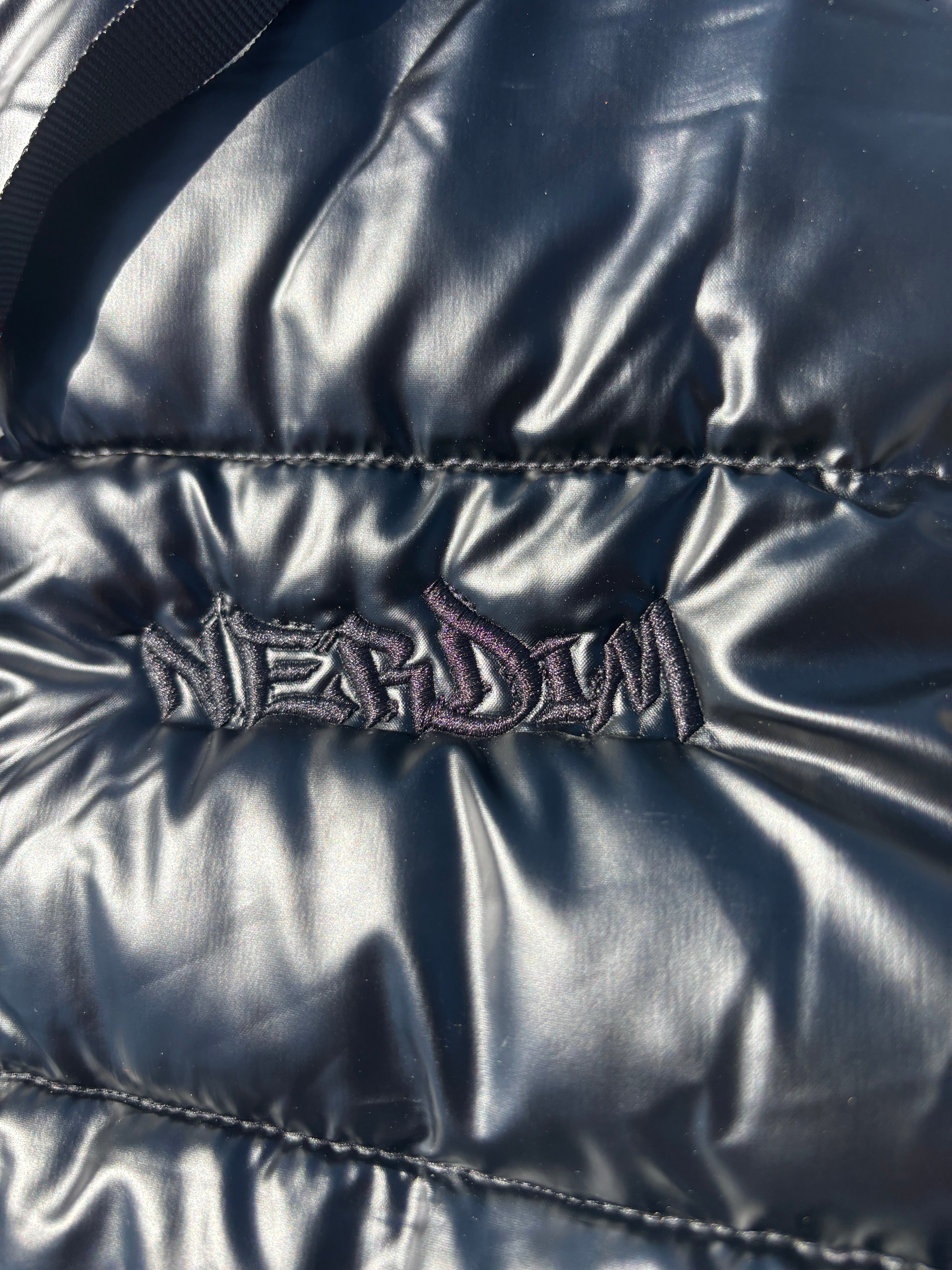 Black Shiny Puffer - Vest